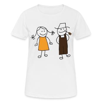 meinbauer Strichnnchen - T-shirt respirant Femme - blanc - Devant - AI Model Female 172 dark (172cm)