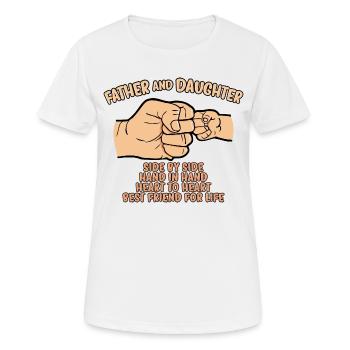 Vater und Tochter Fauststoß - Frauen T-Shirt atmungsaktiv - Weiß - Vorne - AI Model Female 172 dark (172cm)