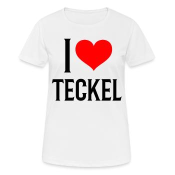 i heart teckel - j'aime mon teckel - T-shirt respirant Femme - blanc - Devant - AI Model Female 172 dark (172cm)