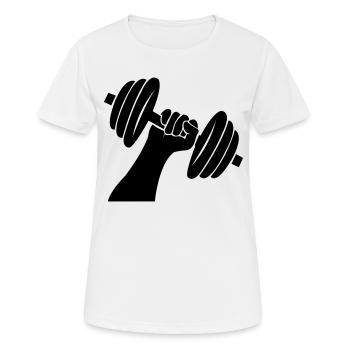Dumbbell Weights - Women's Breathable T-Shirt - white - Front - AI Model Female 172 dark (172cm)