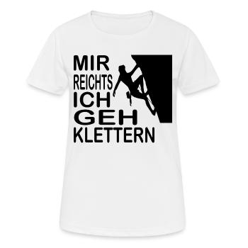 climbing - Frauen T-Shirt atmungsaktiv - Weiß - Vorne - AI Model Female 172 dark (172cm)