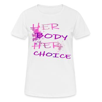 Her body her choice - Women's Breathable T-Shirt - white - Front - AI Model Female 172 dark (172cm)