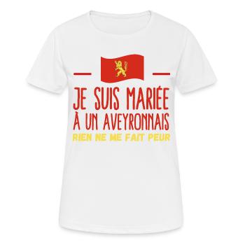 Femme aveyronnaise mariage humour - T-shirt respirant Femme - blanc - Devant - AI Model Female 172 dark (172cm)