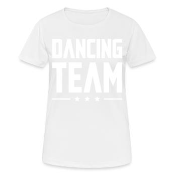 Équipe de danse - T-shirt respirant Femme - blanc - Devant - AI Model Female 172 dark (172cm)