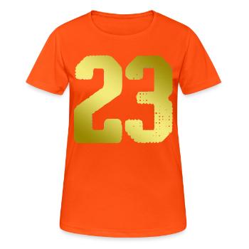 23 Number jersey - Women's Breathable T-Shirt - neon orange - Front - AI Model Female 172 dark (172cm)
