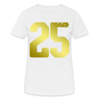 25 Zahl Trikot - Frauen T-Shirt atmungsaktiv - Weiß - Vorne - AI Model Female 172 dark (172cm)