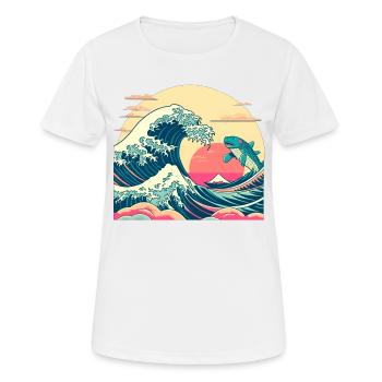 Wellenhai - Frauen T-Shirt atmungsaktiv - Weiß - Vorne - AI Model Female 172 dark (172cm)