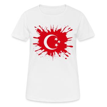 Drapeau turc - T-shirt respirant Femme - blanc - Devant - AI Model Female 172 dark (172cm)
