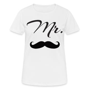 MR. MISTER MANN BART - Frauen T-Shirt atmungsaktiv - Weiß - Vorne - AI Model Female 172 dark (172cm)