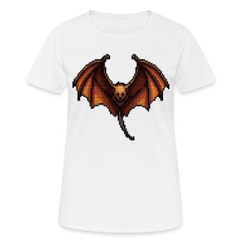 Flughund in minimalistischer Pixelgrafik - Frauen T-Shirt atmungsaktiv - Weiß - Vorne - AI Model Female 172 dark (172cm)