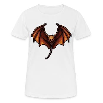 Flughund in klassischer 8 Bit retro Grafik - Frauen T-Shirt atmungsaktiv - Weiß - Vorne - AI Model Female 172 dark (172cm)