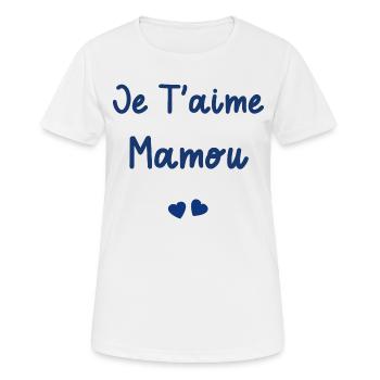 Je t'aime mamou - T-shirt respirant Femme - blanc - Devant - AI Model Female 172 dark (172cm)