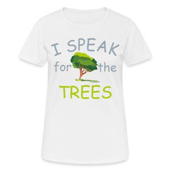 I speak for the trees - Women's Breathable T-Shirt - white - Front - AI Model Female 172 dark (172cm)