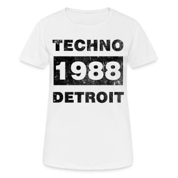 MUSIQUE TECHNO NOIR - T-shirt respirant Femme - blanc - Devant - AI Model Female 172 dark (172cm)