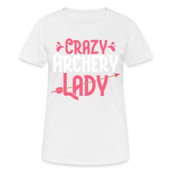Crazy Archery Lady Arc & Flèches Cible Archer - T-shirt respirant Femme - blanc - Devant - AI Model Female 172 dark (172cm)