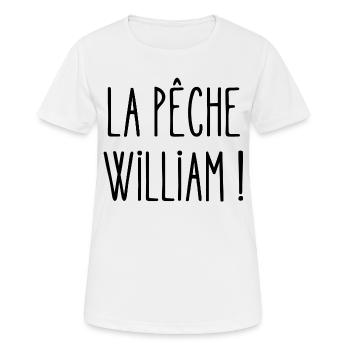 la pêche william - T-shirt respirant Femme - blanc - Devant - AI Model Female 172 dark (172cm)