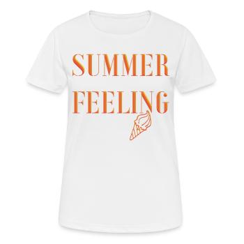 SUMMER FEELING mit Eis - Frauen T-Shirt atmungsaktiv - Weiß - Vorne - AI Model Female 172 dark (172cm)