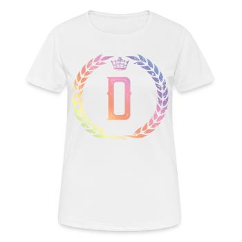 D Lettre Couronne - T-shirt respirant Femme - blanc - Devant - AI Model Female 172 dark (172cm)