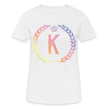 K Buchstabe Kranz - Frauen T-Shirt atmungsaktiv - Weiß - Vorne - AI Model Female 172 dark (172cm)