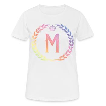 M Buchstabe Kranz - Frauen T-Shirt atmungsaktiv - Weiß - Vorne - AI Model Female 172 dark (172cm)