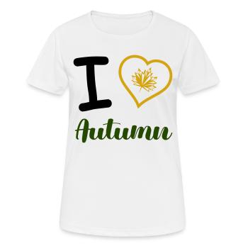 i love autumn - Women's Breathable T-Shirt - white - Front - AI Model Female 172 dark (172cm)