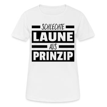 Schlechte Laune Aus Prinzip Misanthrop Sprüche - Frauen T-Shirt atmungsaktiv - Weiß - Vorne - AI Model Female 172 dark (172cm)