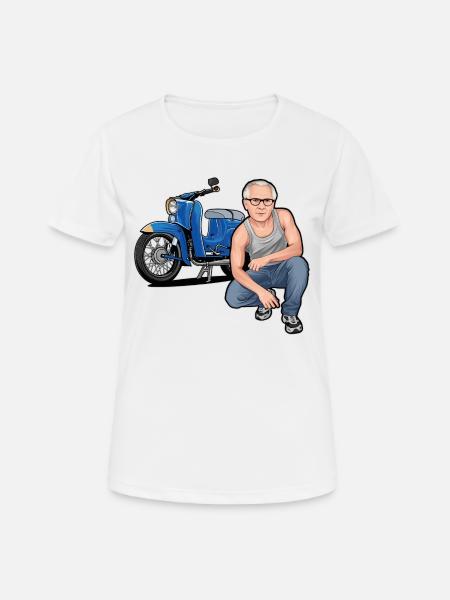 Schwalbe (Trude) + Erich // Illustration - Frauen T-Shirt atmungsaktiv - Weiß