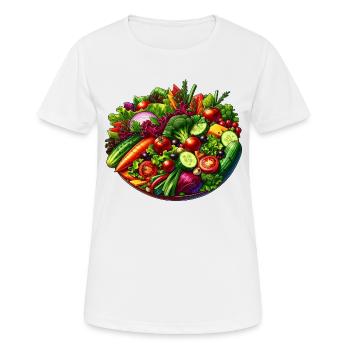 Gesund essen - Frauen T-Shirt atmungsaktiv - Weiß - Vorne - AI Model Female 172 dark (172cm)