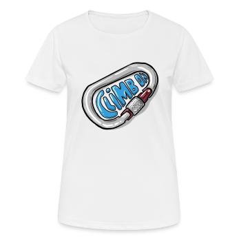 Climb On - Mousqueton d’escalade - T-shirt respirant Femme - blanc - Devant - AI Model Female 172 dark (172cm)