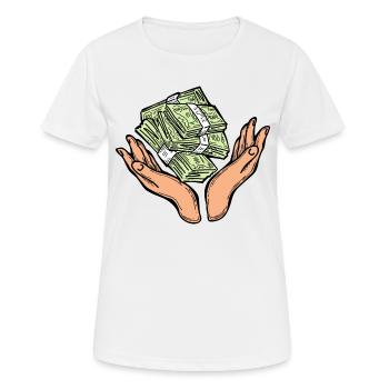 Big money flying to you for wealth and prosperity. - Women's Breathable T-Shirt - white - Front - AI Model Female 172 dark (172cm)