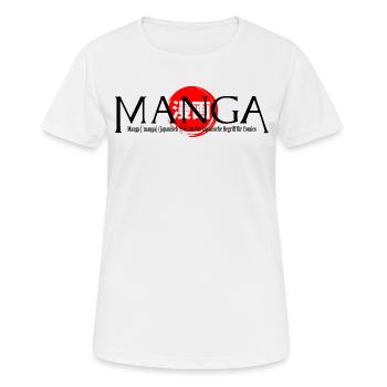 Manga Anime Japan Kawaii Kanji Comic - Frauen T-Shirt atmungsaktiv - Weiß - Vorne - AI Model Female 172 dark (172cm)