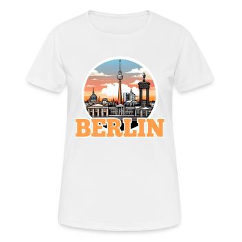 Berlin Skyline - Women's Breathable T-Shirt - white - Front - AI Model Female 172 dark (172cm)