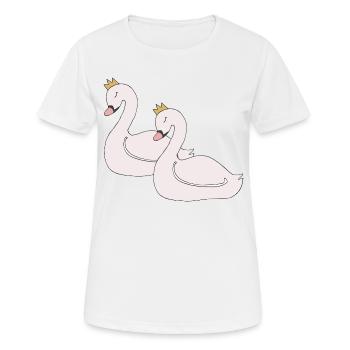 schwan 2fach - Frauen T-Shirt atmungsaktiv - Weiß - Vorne - AI Model Female 172 dark (172cm)