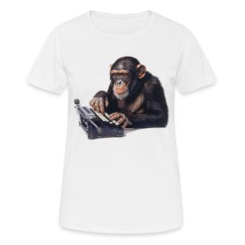 Le théorème du singe infini, une aventure de pensée - T-shirt respirant Femme - blanc - Devant - AI Model Female 172 dark (172cm)