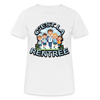 Rentrée Scolaire - T-shirt respirant Femme - blanc - Devant - AI Model Female 172 dark (172cm)