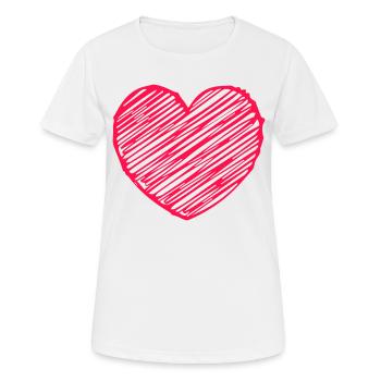 Heart - Frauen T-Shirt atmungsaktiv - Weiß - Vorne - AI Model Female 172 dark (172cm)