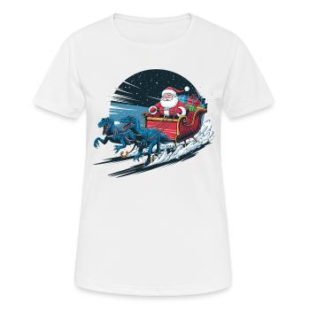 Santa Claus riding a sleigh - Women's Breathable T-Shirt - white - Front - AI Model Female 172 dark (172cm)