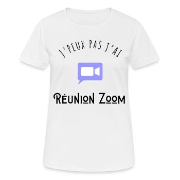 Ich kann kein Zoom-Meeting abhalten - Frauen T-Shirt atmungsaktiv - Weiß - Vorne - AI Model Female 172 dark (172cm)