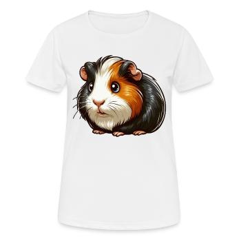 Fourrure de cochon d’Inde - T-shirt respirant Femme - blanc - Devant - AI Model Female 172 dark (172cm)