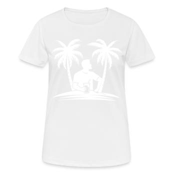 Silhouette de vacances de fête sur l’île - T-shirt respirant Femme - blanc - Devant - AI Model Female 172 dark (172cm)