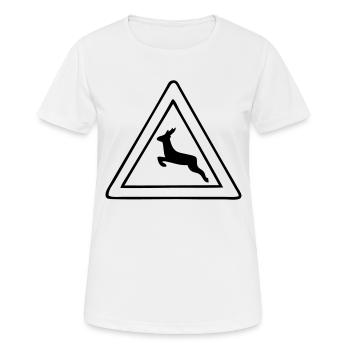 caution wild - Women's Breathable T-Shirt - white - Front - AI Model Female 172 dark (172cm)