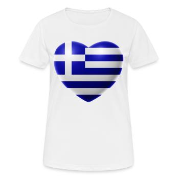 Heart (Greece / Ellas) - Women's Breathable T-Shirt - white - Front - AI Model Female 172 dark (172cm)
