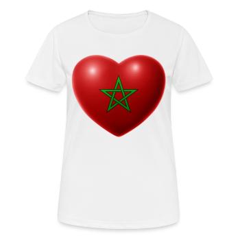 Coeur (Maroc / Maroc) - T-shirt respirant Femme - blanc - Devant - AI Model Female 172 dark (172cm)
