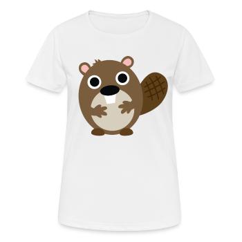 Biber - Frauen T-Shirt atmungsaktiv - Weiß - Vorne - AI Model Female 172 dark (172cm)