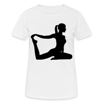Fitness Pilates Aerobic - T-shirt respirant Femme - blanc - Devant - AI Model Female 172 dark (172cm)
