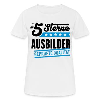 5Sterne Ausbilder - Frauen T-Shirt atmungsaktiv - Weiß - Vorne - AI Model Female 172 dark (172cm)