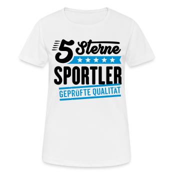 5Sterne Sportler - Frauen T-Shirt atmungsaktiv - Weiß - Vorne - AI Model Female 172 dark (172cm)