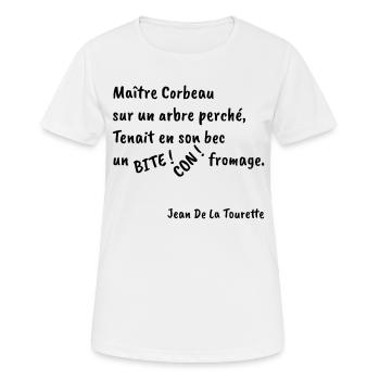 Jean De La Tourette - T-shirt respirant Femme - blanc - Devant - AI Model Female 172 dark (172cm)