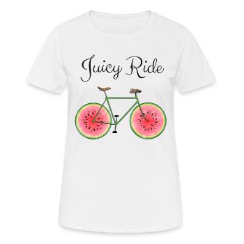 Juicy Ride - Vélo Melon pour les cyclistes amateurs - T-shirt respirant Femme - blanc - Devant - AI Model Female 172 dark (172cm)