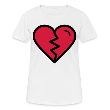 Gebrochenes Herz, Herzschmerz,unglücklich verliebt - Frauen T-Shirt atmungsaktiv - Weiß - Vorne - AI Model Female 172 dark (172cm)
